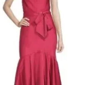 Taylor Elegant Red Halter Dress